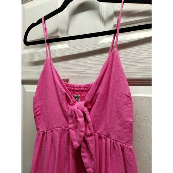 Tabitha Brown for Target Size Small Pink Red Color Block Linen Blend Tank Dress - Picture 3 of 6